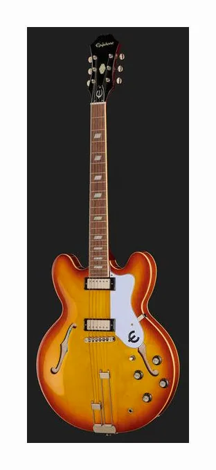 Epiphone Riviera Royal Tan, linie korpusu z góry