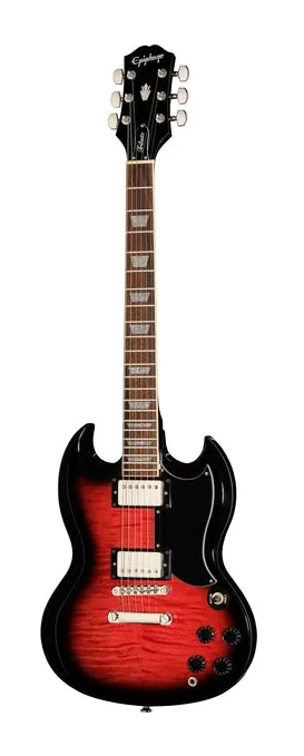 Epiphone SG Tribute Plus CB sfotografowana frontalnie