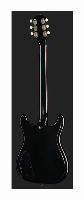 Epiphone Wilshire P-90 Ebony, główka z kluczami i logo