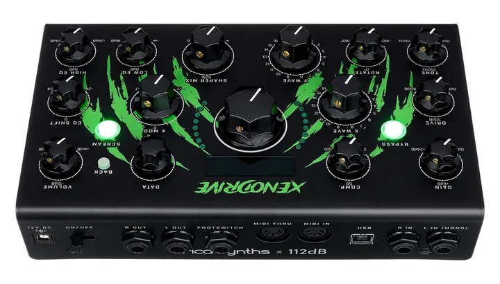 Erica Synths Xenodrive, dioda i przełącznik nożny