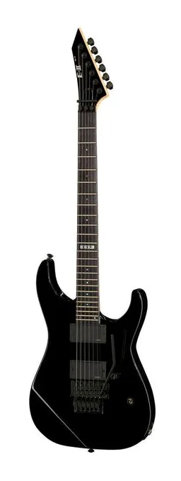 ESP E-II M-II Neck Thru BLK widziana od przodu