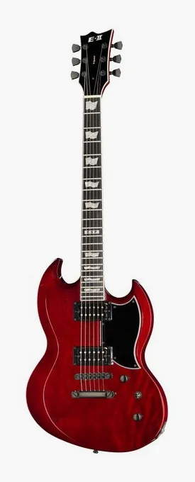 ESP E-II Viper See Thru BK Cherry sfotografowana frontalnie