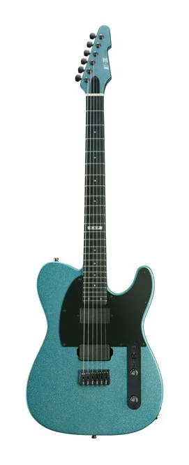 ESP E-II T-6 HS Ice Blue Sparkle ujęta od przodu na neutralnym tle