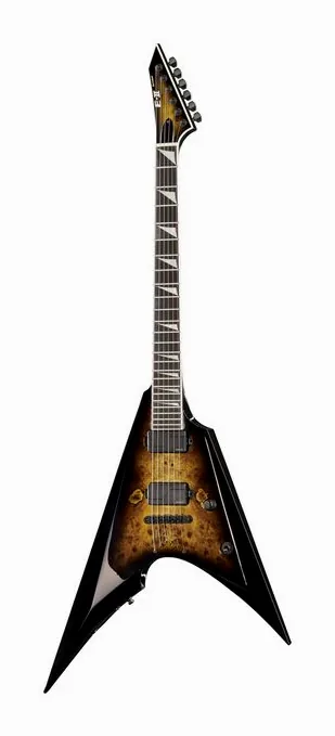 ESP E-II Arrow NT Nebula Black Bst ujęta od przodu na neutralnym tle