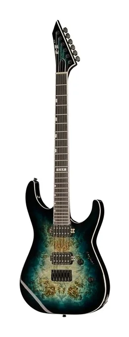 ESP E-II M-II HT Mercury Blue Bst ujęta od przodu na neutralnym tle