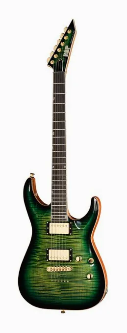 ESP HORIZON II FM Dark Lime Burst widziana od przodu
