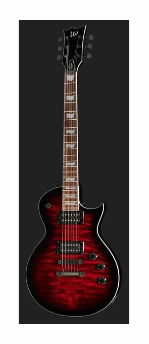 ESP LTD EC-256 QM Black Cherry SB, główka z kluczami i logo