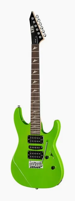 ESP LTD MT-130 Neon Green z bliska od przodu
