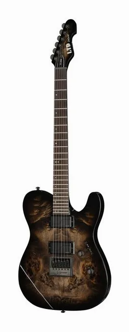 ESP LTD TE-1000ET Charcoal Burst ujęta od przodu na neutralnym tle