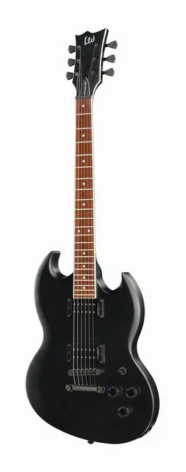 ESP LTD Volsung 200 Black Satin z bliska od przodu