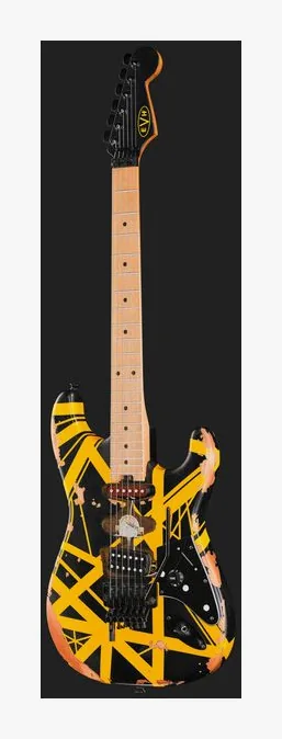 Evh Frankie Striped MN Relic R/W/B z bliska od przodu