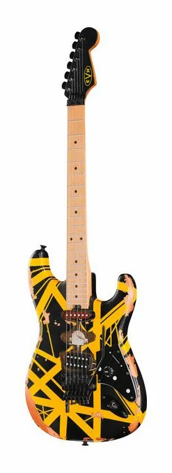 Evh Frankie Striped MN Relic B/Y ujęta od przodu na neutralnym tle