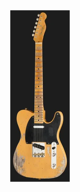 Fender 52 Tele Black Relic LH widziana od przodu