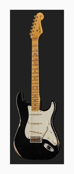 Fender 55 Strat BLK Relic, korpus i lakier z bliska