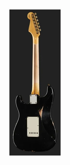 Fender 55 Strat BLK Relic, korpus i lakier z bliska
