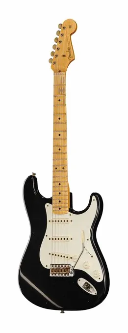 Fender 56 Strat BLK Journeyman Relic sfotografowana frontalnie