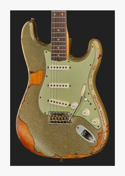 Fender 60 Strat GSoBB SuperRelic MBDB, korpus i lakier z bliska