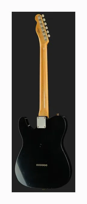 Fender 60 Tele BLK JM Relic RW, główka z kluczami i logo