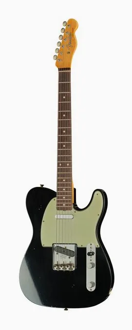 Fender 60 Tele BLK JM Relic RW sfotografowana frontalnie