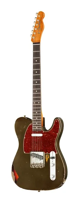 Fender 60s Tele Relic CF over 3TSB z bliska od przodu