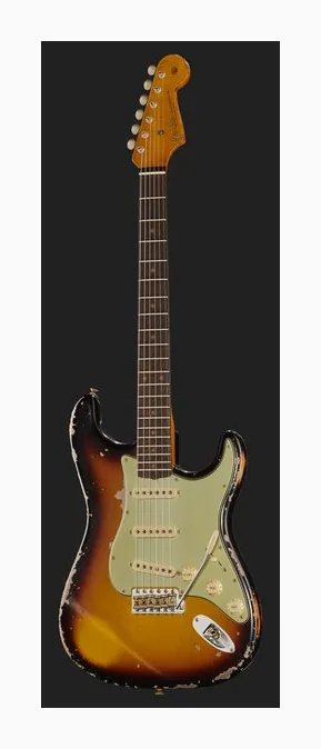 Fender 61 Strat SFA3CS Heavy Relic, linie korpusu z góry