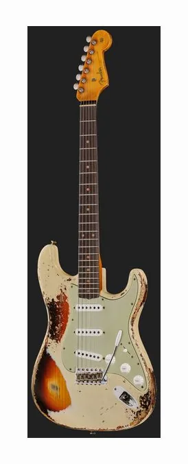 Fender 61 Strat SHR Aged V White 3TSB, przełącznik przetworników i gniazdo wyjściowe