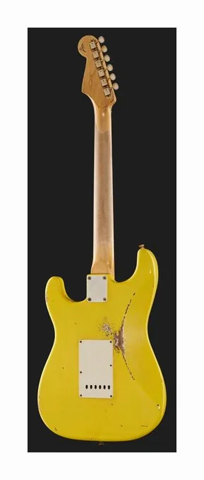Fender 61 Strat GRY Relic HSS MBAH, korpus i lakier z bliska