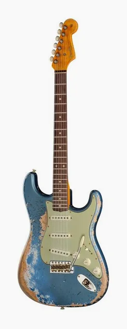 Fender 62/63 Strat SHR Lake Placid z bliska od przodu