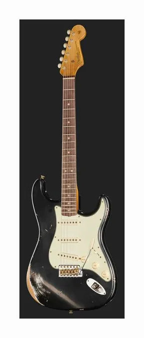 Fender 63 Strat BLK Journeyman Relic, główka z kluczami i logo