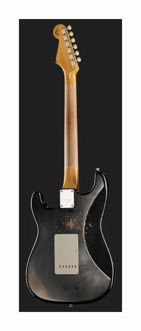 Fender 63 Strat BLK Journeyman Relic, korpus i lakier z bliska