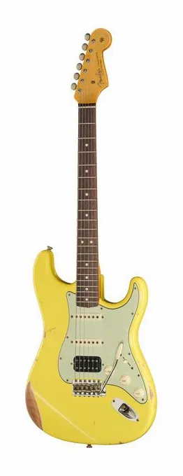 Fender 63 Strat Black Relic LH widziana od przodu