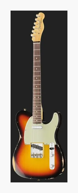 Fender 63 Tele Relic 3-Tone Sunburst, mostek i klucze strojcze