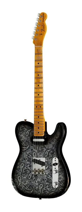Fender 68 Tele Black Paisley Relic z bliska od przodu