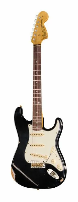 Fender 69 Strat BLK Relic sfotografowana frontalnie