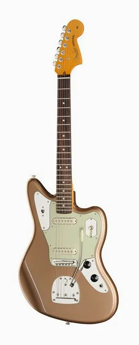 Fender Am Pro Clsc Jaguar RW FFMG ujęta od przodu na neutralnym tle