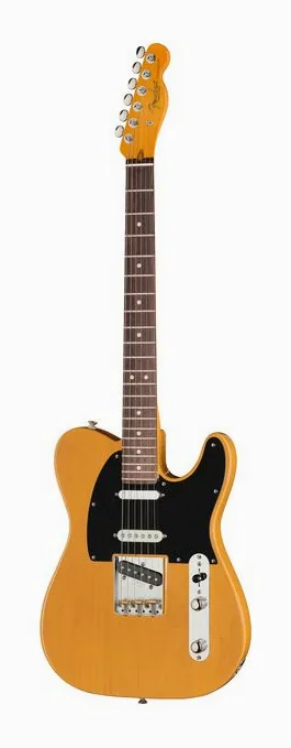 Fender Am Pro Clsc Tele SSS RW BTB ujęta od przodu na neutralnym tle