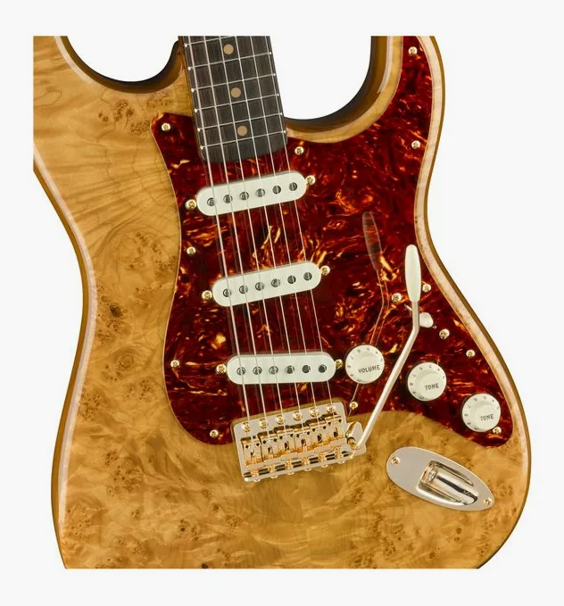 Fender Artisan Maple Burl Strat AN, przetworniki i gałki regulacji