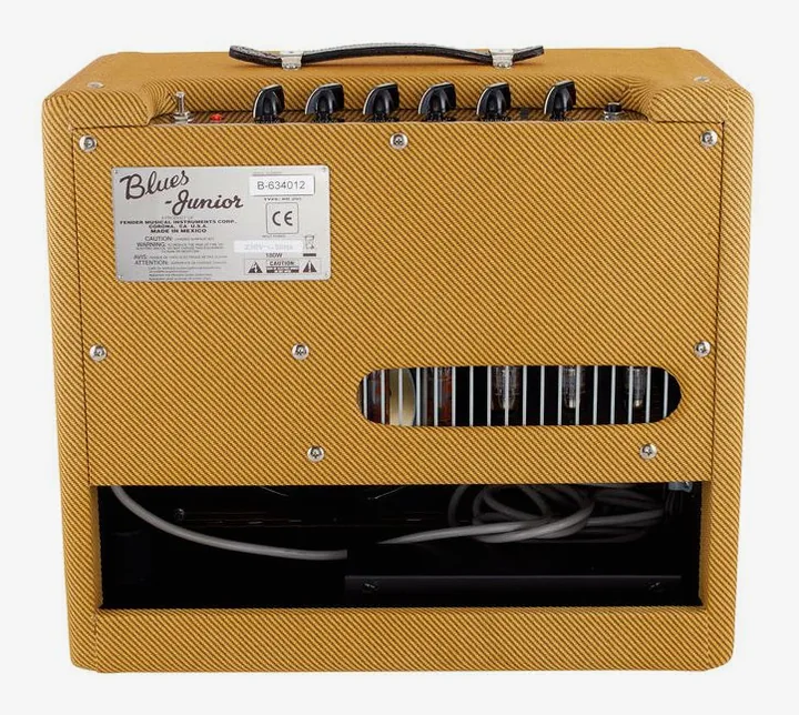 Fender Blues Junior Lacquered Tweed, widok z góry na head