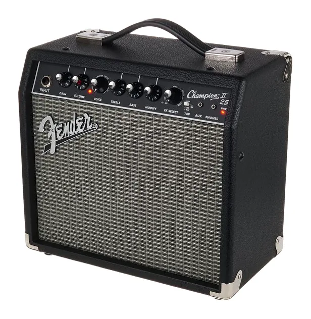 Fender Champion II 25, gałki i przełącznik kanałów