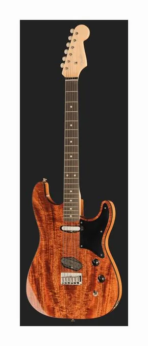 Fender Custom Flame Koa Strat MBKM, główka z kluczami i logo