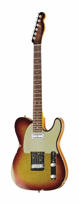 Fender Custom Tele 3TSB Sparkle Relic widziana od przodu