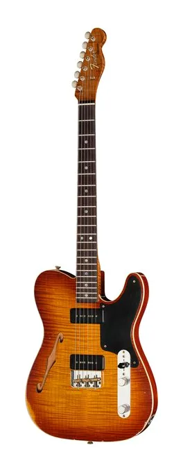 Fender LTD Artisan Tele Thinline P90 ujęta od przodu na neutralnym tle