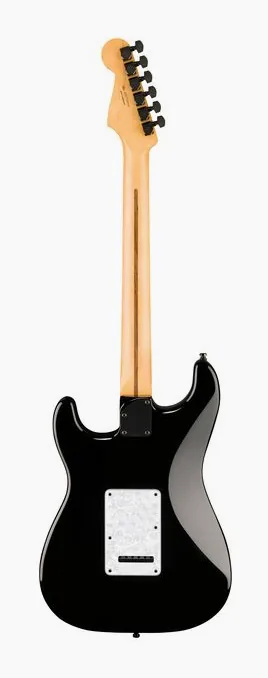 Fender LTD Player Fusion Strat HSS BK, główka z kluczami i logo