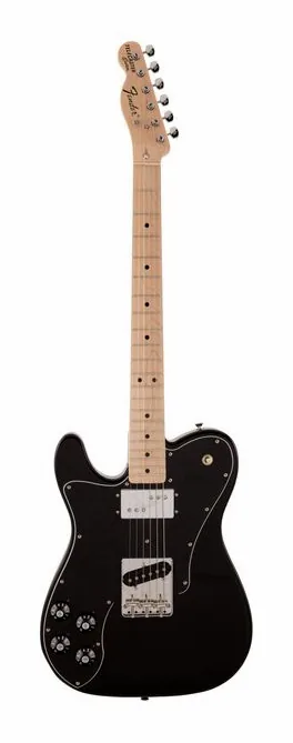 Fender MIJ Trad 70s Tele LH MN BLK ujęta od przodu na neutralnym tle