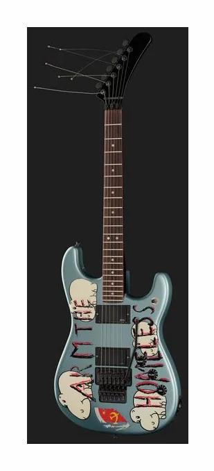 Fender Tom Morello Strat FR RW BLK sfotografowana frontalnie