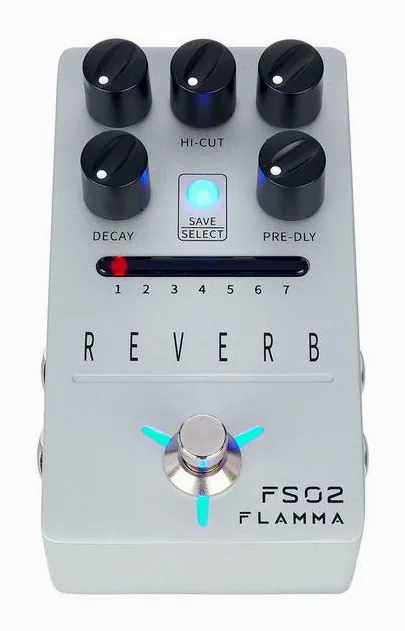 Flamma FS02 Reverb, grafika panelu górnego