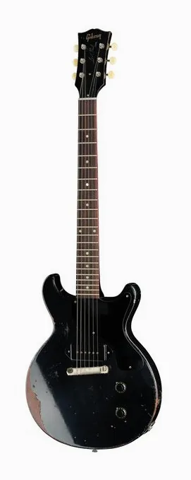 Gibson 60 Junior DC Ebony UHA ujęta od przodu na neutralnym tle