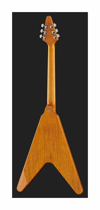 Gibson 70s Flying V Antique Natural, korpus i lakier z bliska