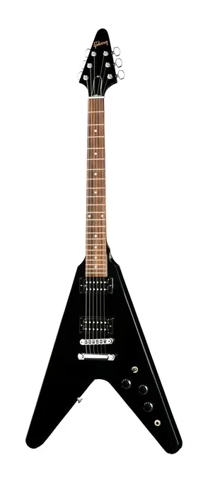 Gibson 80s Flying V Ebony z bliska od przodu