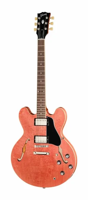 Gibson ES-335 Figured Honey Amber z bliska od przodu